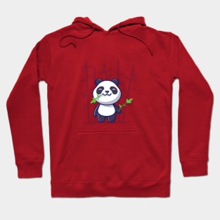 Cute Panda Eat Bamboo Cartoon Vector Icon Illustration Hoodie